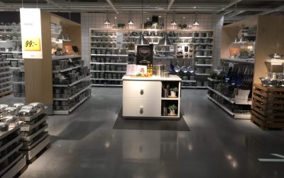 IKEA solve the problem by having shoppers walk straight towards displays. The areas straight front of the shopper is called "hot spot". IKEA produces numerous hot spots with the help of their maze.